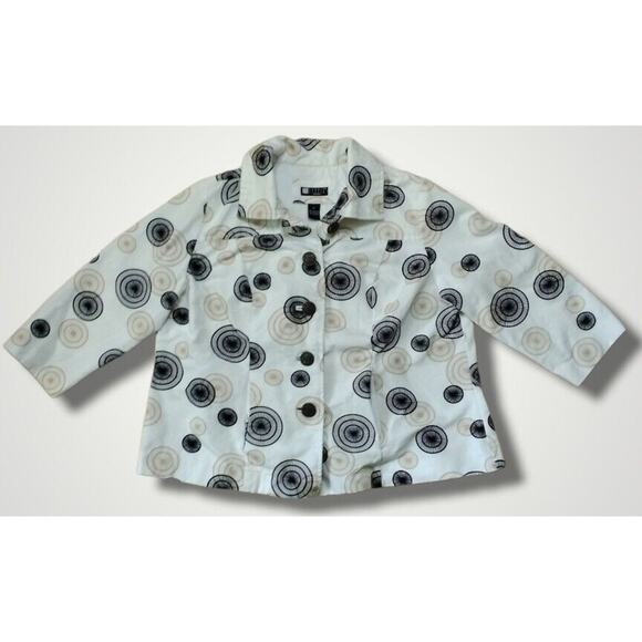 Carole Little Jackets & Blazers - Carole Little Geometric Print Button Up Jacket Cream Size XL